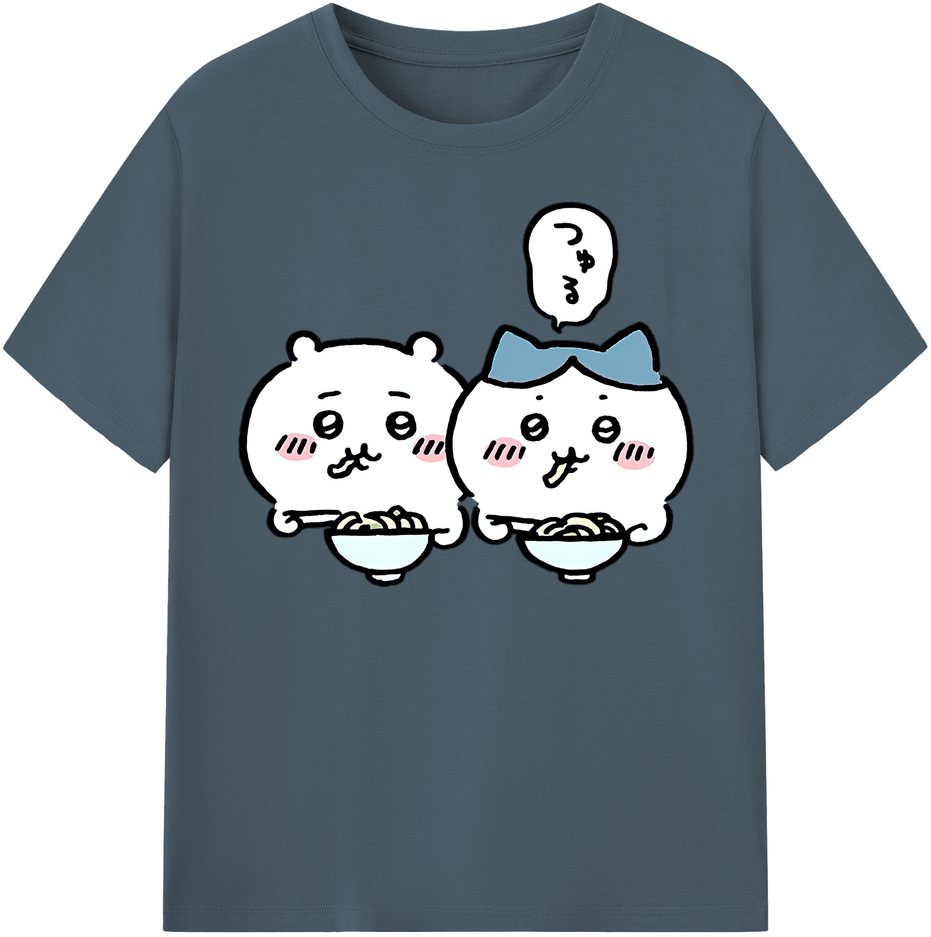 （画像用） ちいかわ ハチワレ Chii-kawa hachiware 綿100％半袖Tシャツ（フロントプリント）